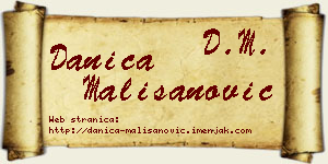 Danica Mališanović vizit kartica